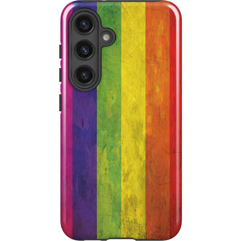 Distressed Rainbow Flag Galaxy S25 Impact Case